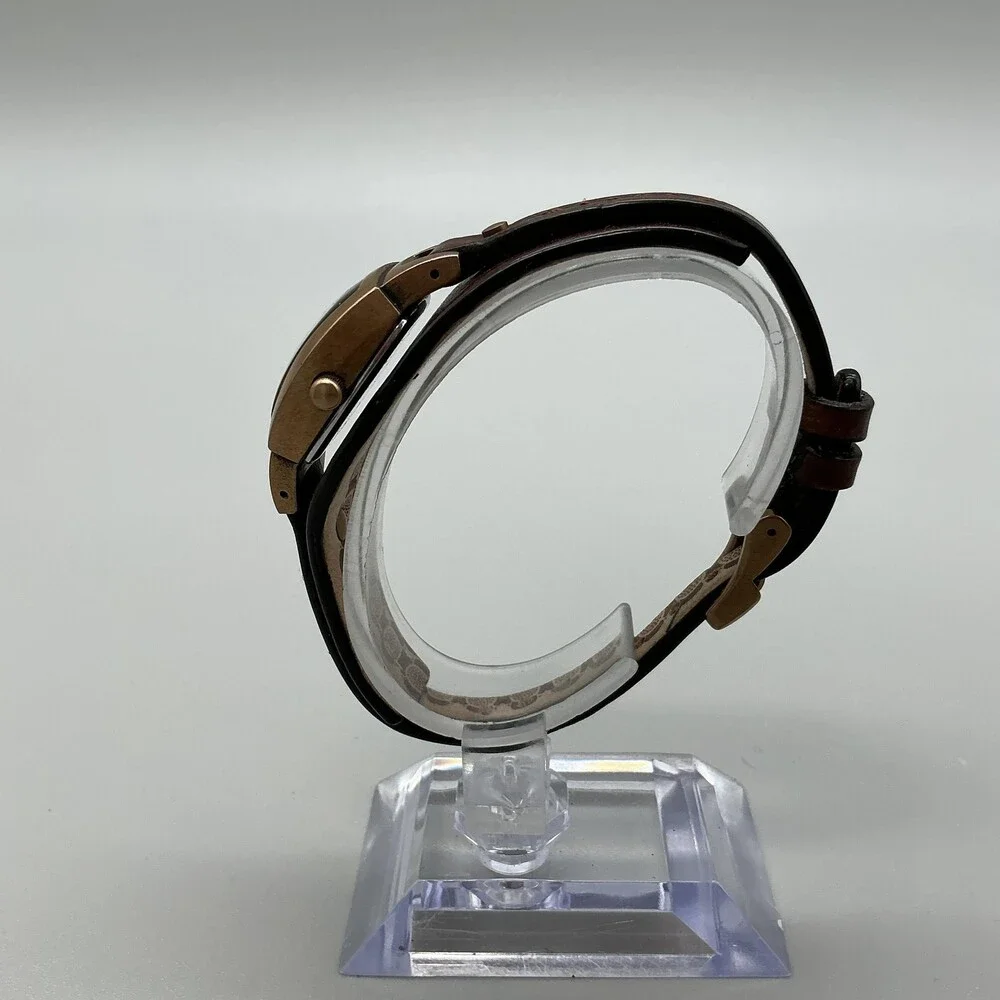 Fossil JR9780 Womens Watch 22mm Brown Dial Bronze Leather Cuff Date New Battery
